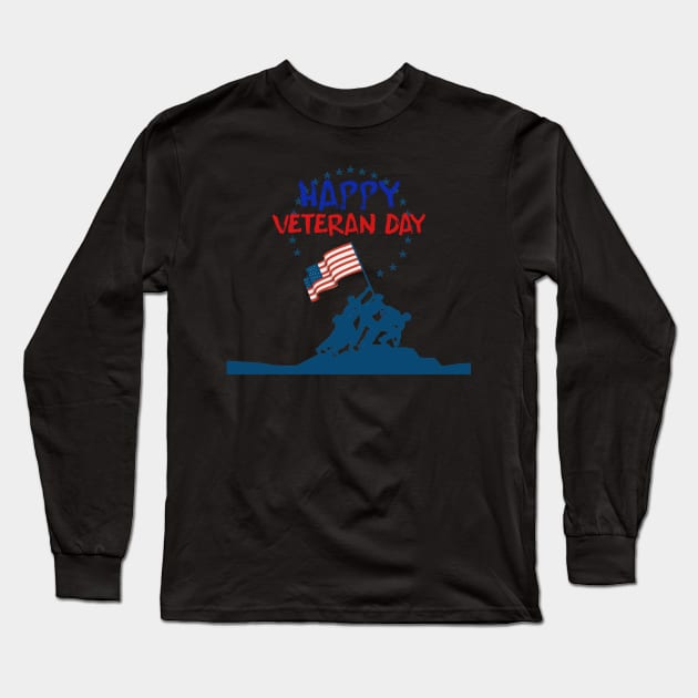 Veterans Day gift freedom father grandpa Long Sleeve T-Shirt by Flipodesigner